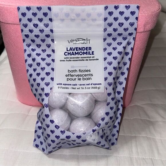 vitabath Lavender Chamomile with Lavender Essential Oil Bath Fizzies Pack of 9 - Picture 1 of 7